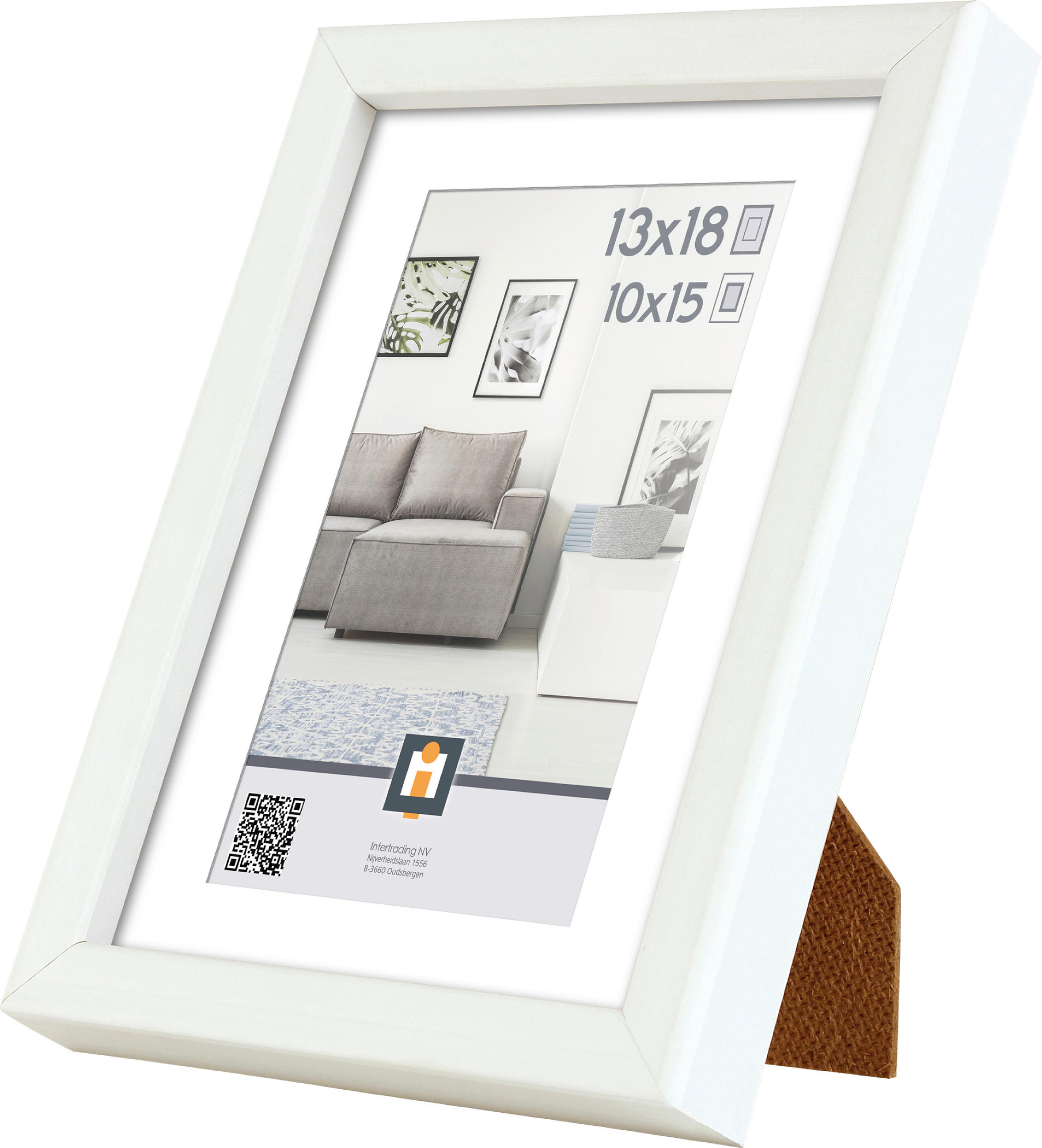 RÁM NA OBRAZY, 1 foto 13 cm x 18 cm - biela, Basics, plast (15/20/2,5cm)