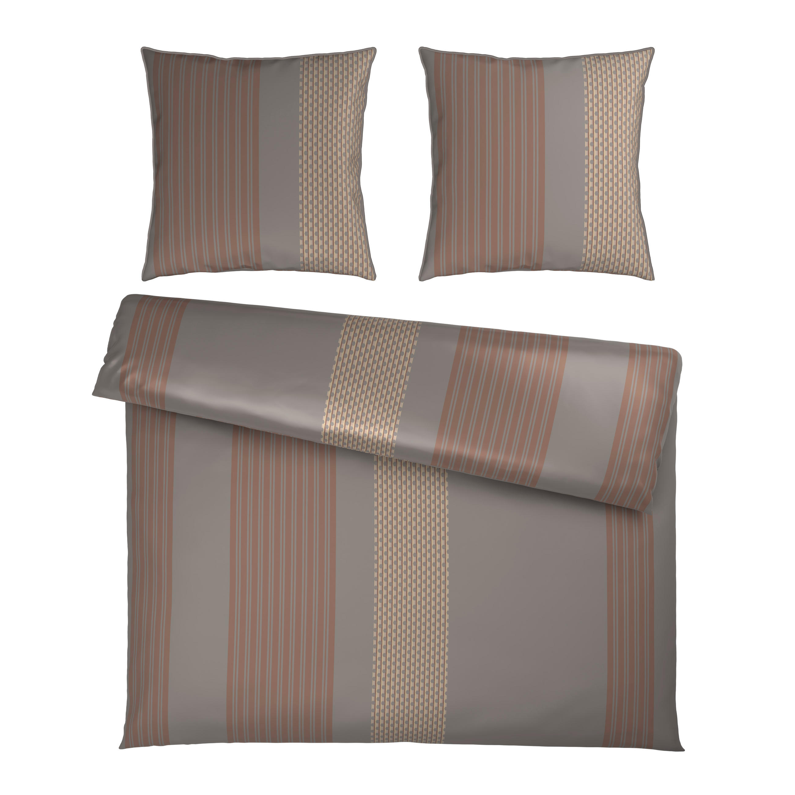 WENDEBETTWÄSCHE 3-teilig Satin 200/200 cm  - Grau, Textil (200/200cm) - Dieter Knoll