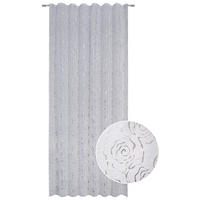 Vorhang mit Schlaufen und transparent  - Weiss, Modern, Textil (140/255cm)