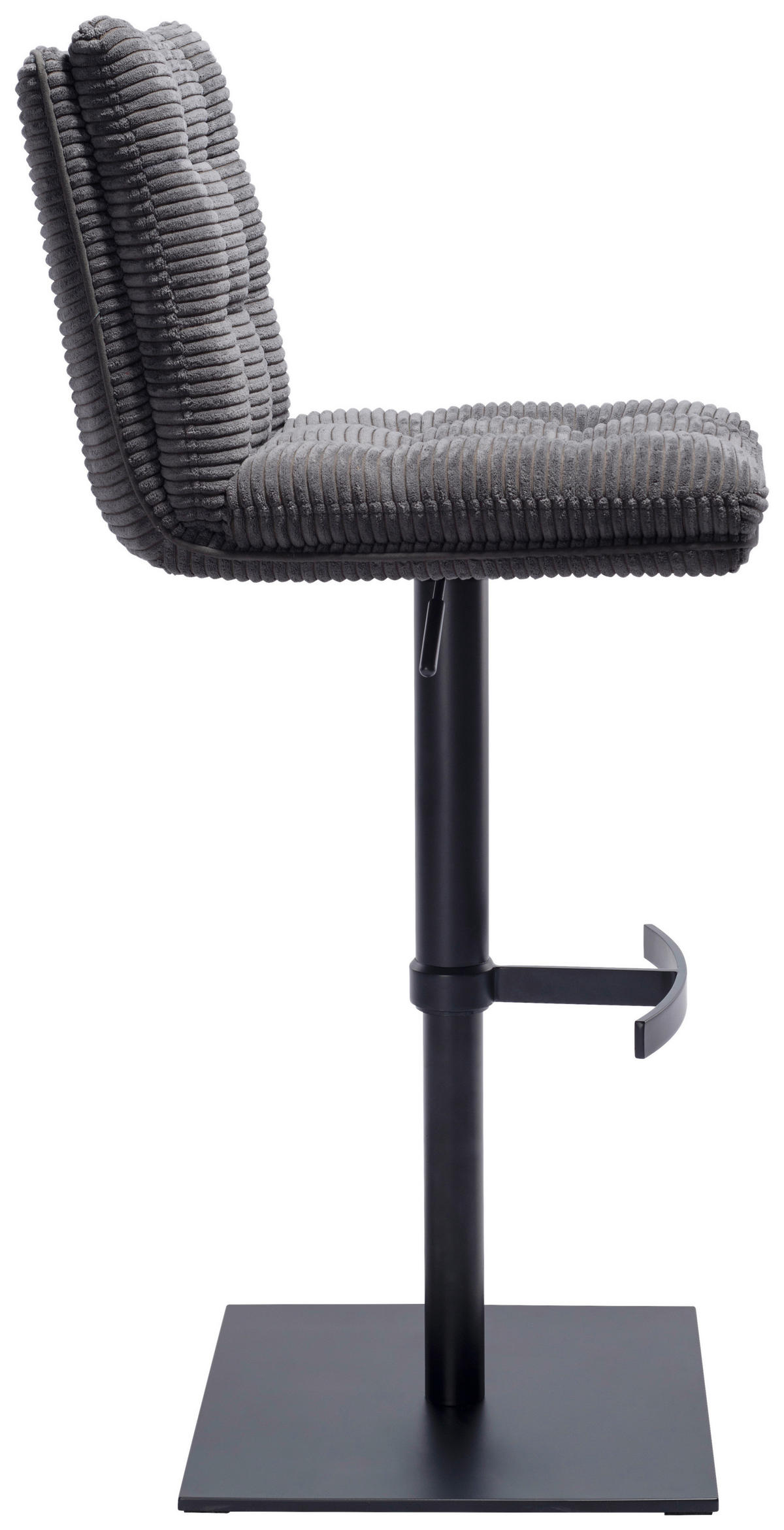 BARHOCKER in Metall, Textil Blaugrau  - Blaugrau/Schwarz, Design, Textil/Metall (43/90-116/57cm) - Stylife