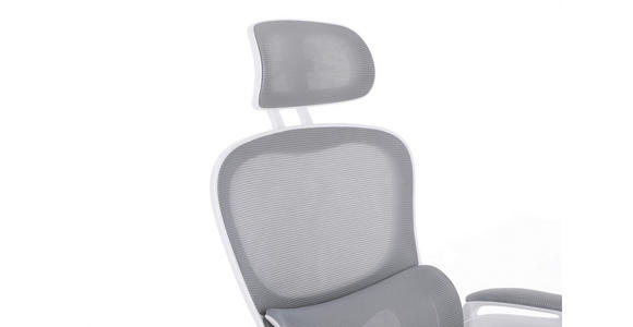 DREHSTUHL in Netzbespannung Grau, Weiß - Weiß/Grau, KONVENTIONELL, Kunststoff/Textil (63,5/122-132/66cm) - Carryhome