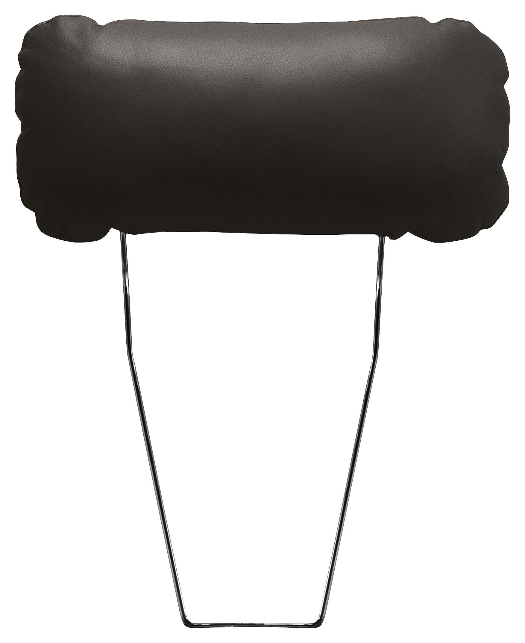 KOPFSTÜTZE - Dunkelbraun, Design, Leder/Textil (43/18/15cm) - Livetastic