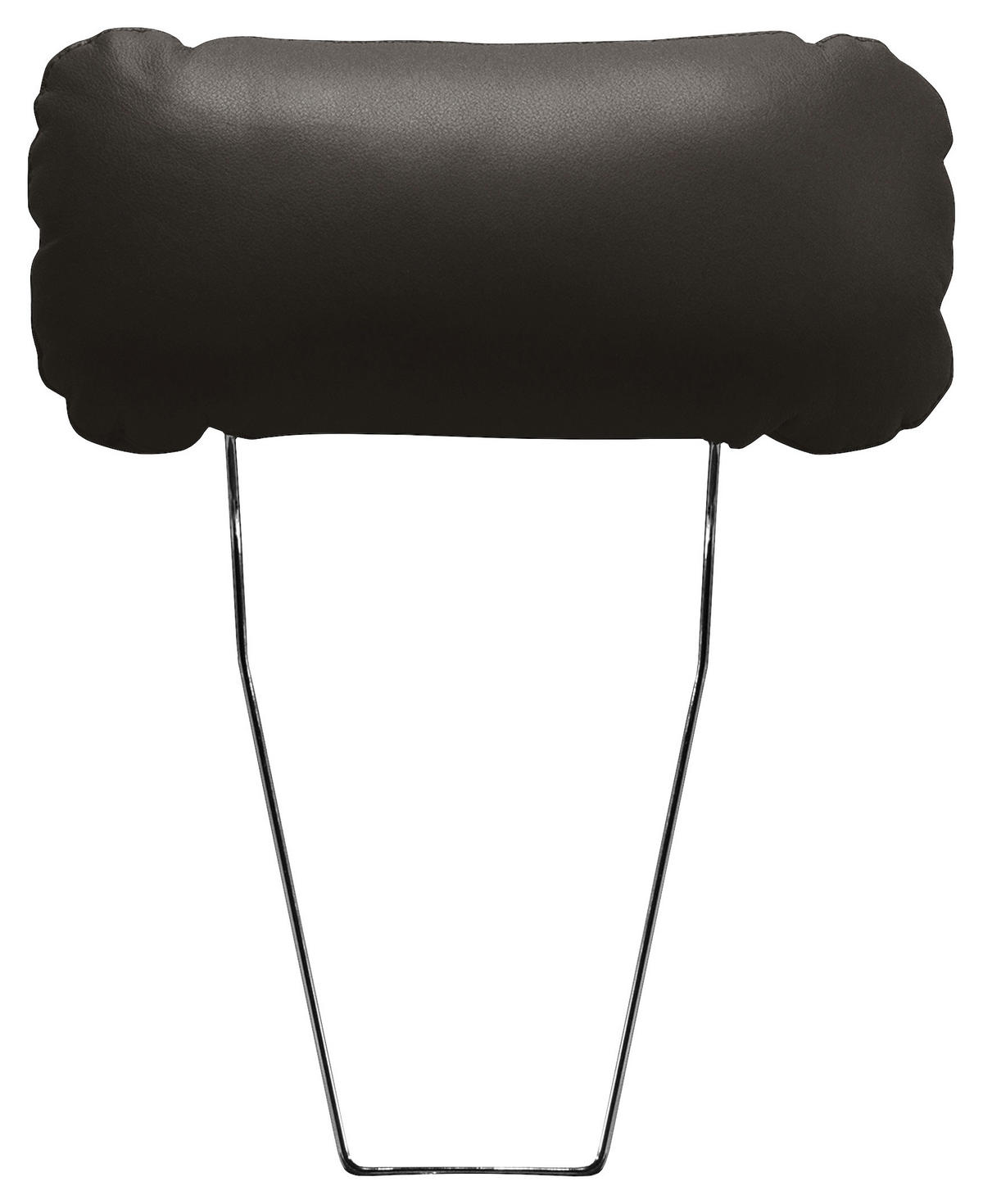 KOPFSTÜTZE - Dunkelbraun, Design, Leder/Textil (43/18/15cm) - Livetastic