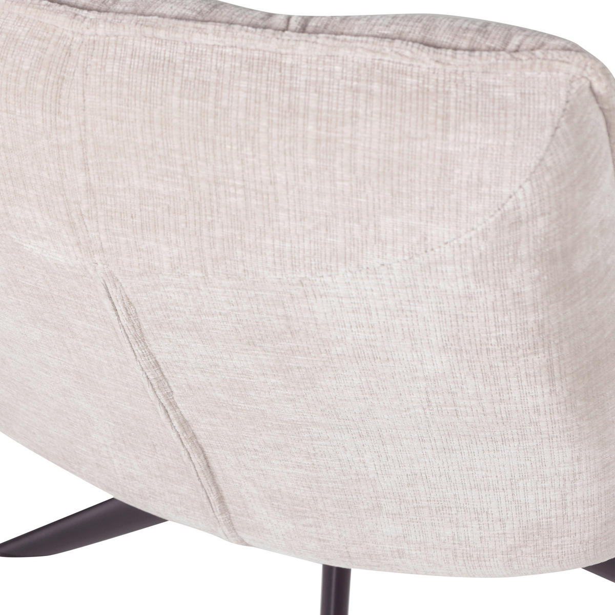 SESSEL in Chenille Naturfarben  - Schwarz/Naturfarben, MODERN, Textil/Metall (70/97/85cm) - Livetastic
