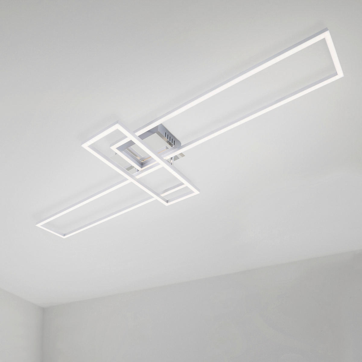 LED-DECKENLEUCHTE 110/35/10 cm   - Chromfarben, Design, Kunststoff/Metall (110/35/10cm)