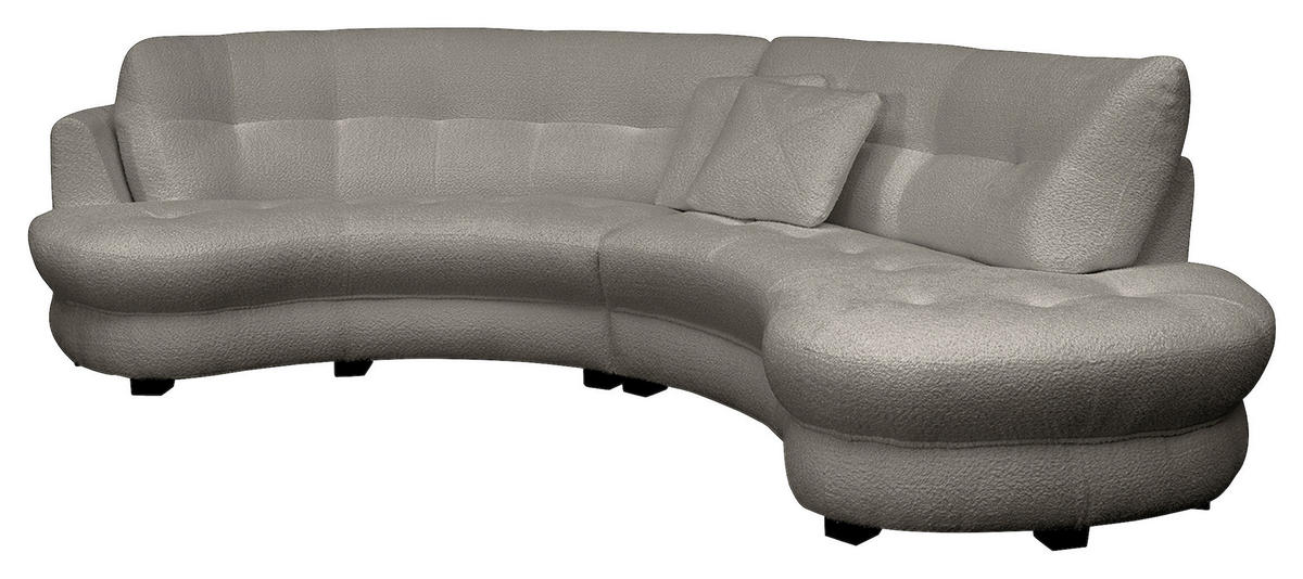 ECKSOFA in Bouclé Dunkelgrau  - Weiss/Dunkelgrau, Design, Kunststoff/Textil (300/113cm) - Livetastic