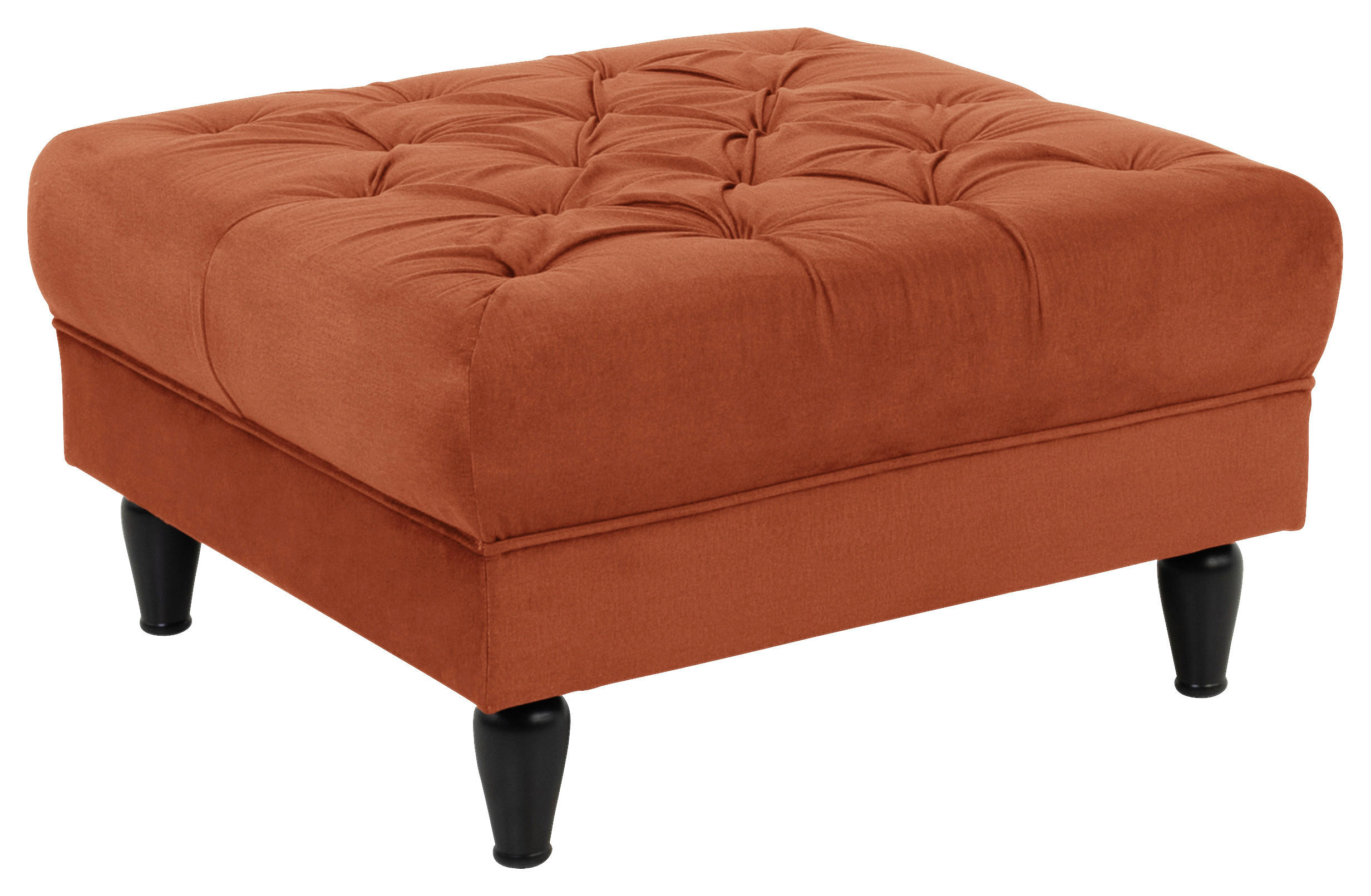 HOCKER Velours Rostfarben  - Rostfarben/Schwarz, Design, Holz/Textil (82/44/82cm) - MID.YOU