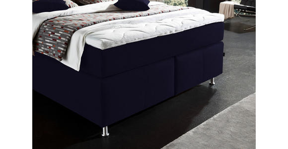 BOXSPRINGBETT 140/200 cm in Schwarz - Alufarben/Schwarz, KONVENTIONELL, Textil/Metall (140/200cm) - Dieter Knoll