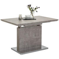 JEDILNA MIZA, siva, barve nerjavečega jekla  - barve nerjavečega jekla/siva, Design, kovina/leseni material (120(170)/80/76cm) - Carryhome