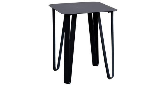 BEISTELLTISCH quadratisch Schwarz  - Schwarz, Design, Metall (40/40/50cm) - Xora