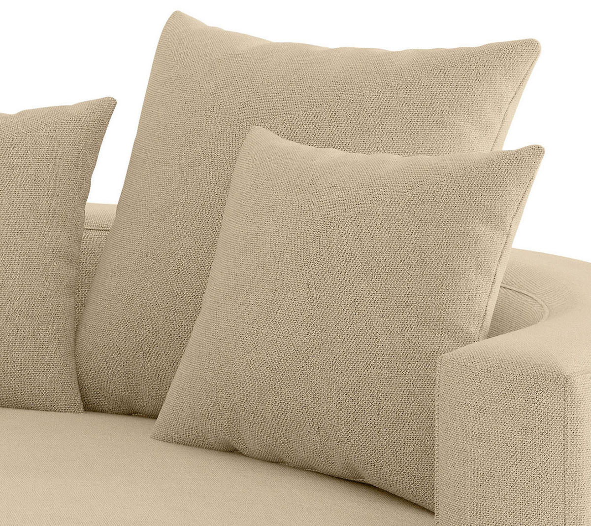 GRAND CANAPÉ in Webstoff Beige  - Beige/Schwarz, Design, Textil/Metall (150/283cm) - Livetastic