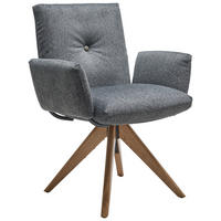 ARMLEHNSTUHL  in beflockt  - Waldgrün/Eichefarben, Design, Holz/Textil (70/89/68cm) - Dieter Knoll