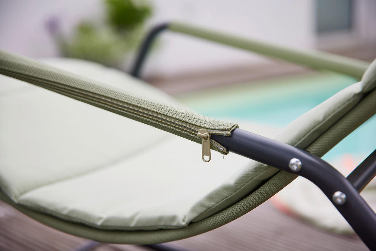 GARTEN-RELAXLIEGE 57/81/143 cm  - Grün, KONVENTIONELL, Kunststoff/Textil (57/81/143cm) - Siena Garden