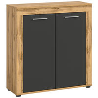 HIGHBOARD Jam  in 80/88/35 cm  - Silberfarben/Eiche Wotan, Design, Holzwerkstoff/Kunststoff (80/88/35cm) - MID.YOU