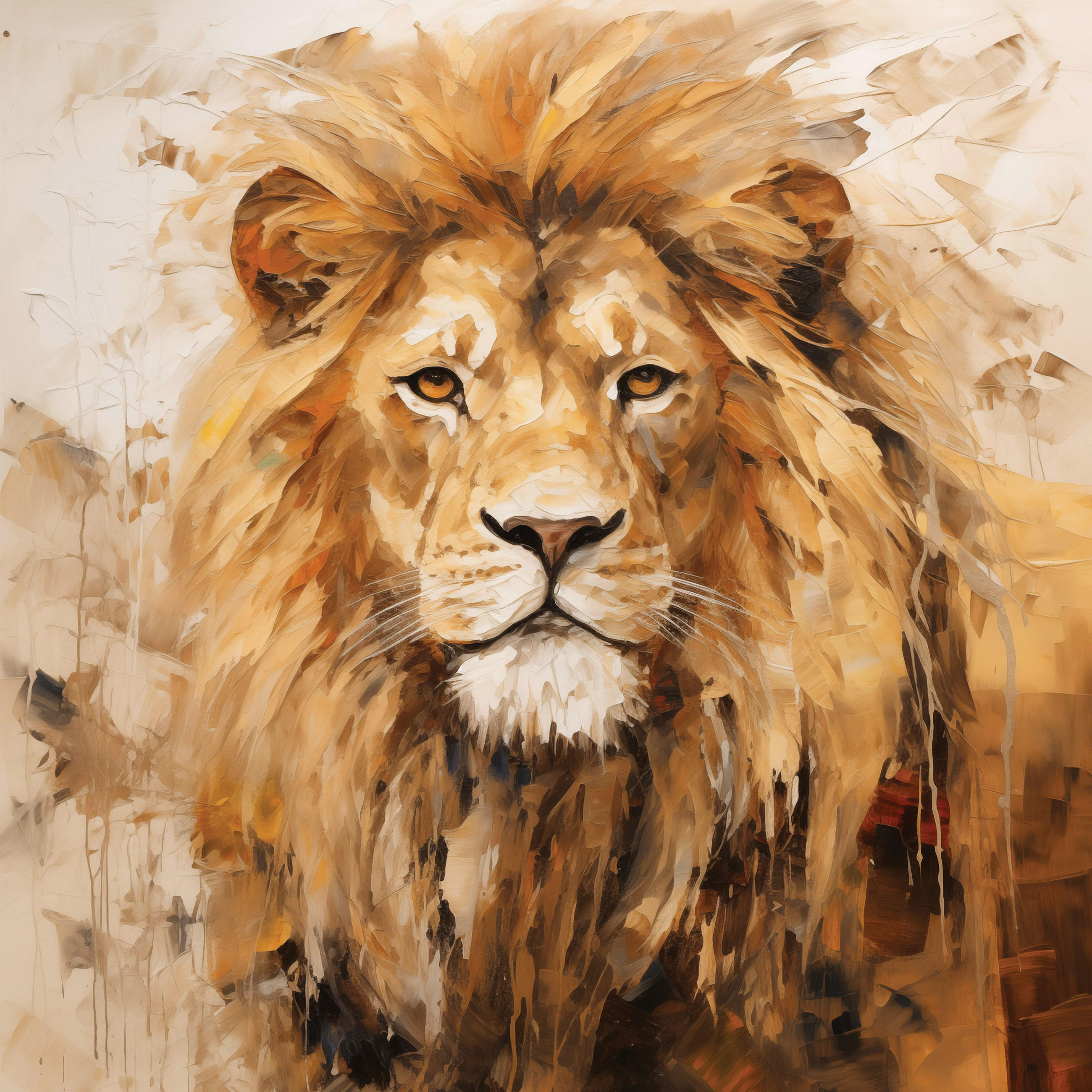 Euroart Leinwandbild Lion IV Mehrfarbig 30x30 cm