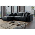 ECKSOFA  in Samt Dunkelgrau  195/293 cm  - Chromfarben/Dunkelgrau, KONVENTIONELL, Kunststoff/Textil (195/293cm) - Carryhome