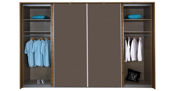 Schwebetürenschrank Bensheim B:271cm Graphit Dekor - Graphitfarben/Grau, MODERN, Holzwerkstoff (271/211/62cm) - James Wood
