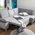 ECKSOFA  in Flachgewebe Dunkelgrau  255/186 cm  - Dunkelgrau/Silberfarben, KONVENTIONELL, Holz/Textil (255/186cm) - Cantus