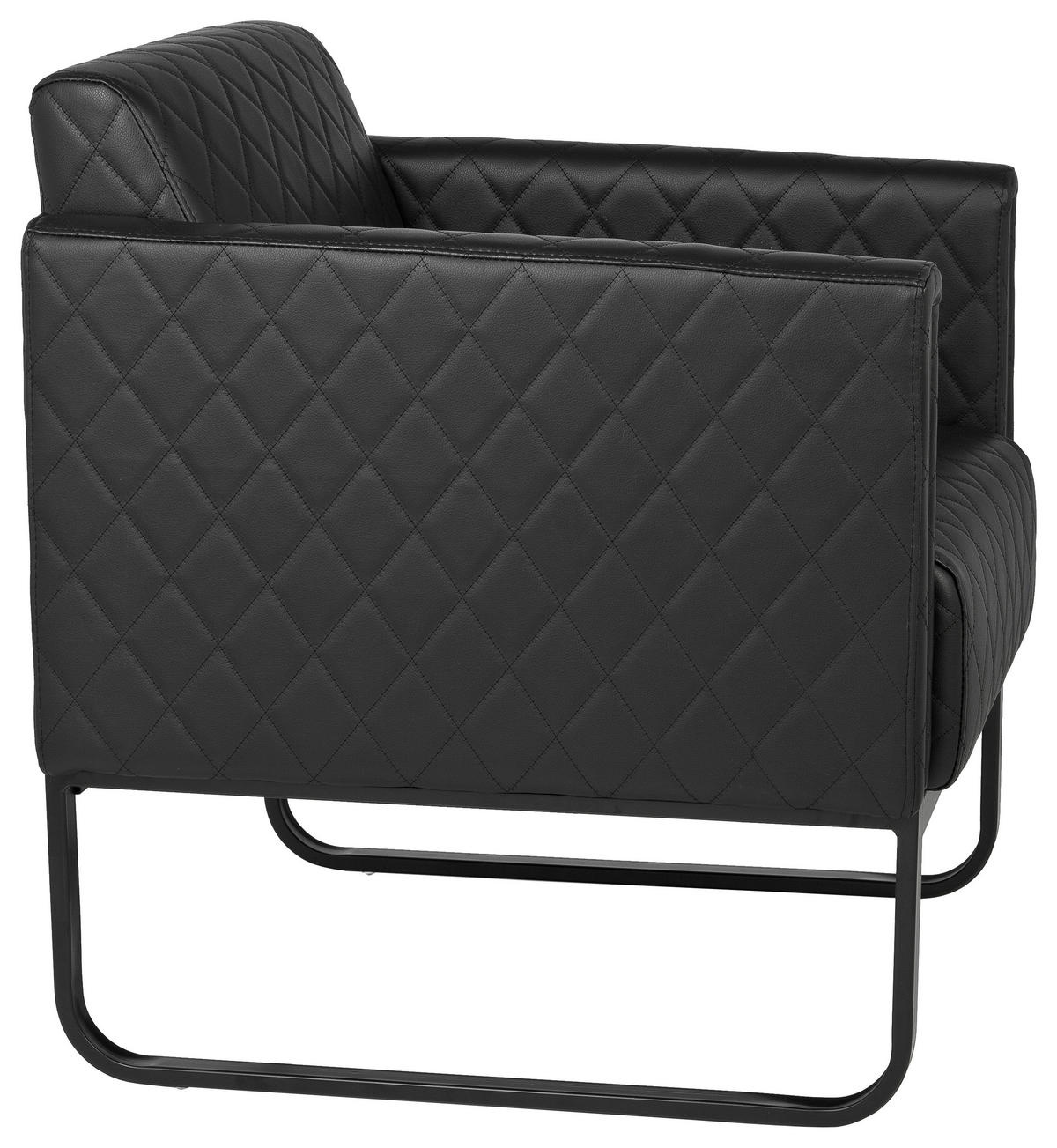 FOTELJ,  črna tekstil - črna, Moderno, kovina/tekstil (67/78/71cm) - MID.YOU