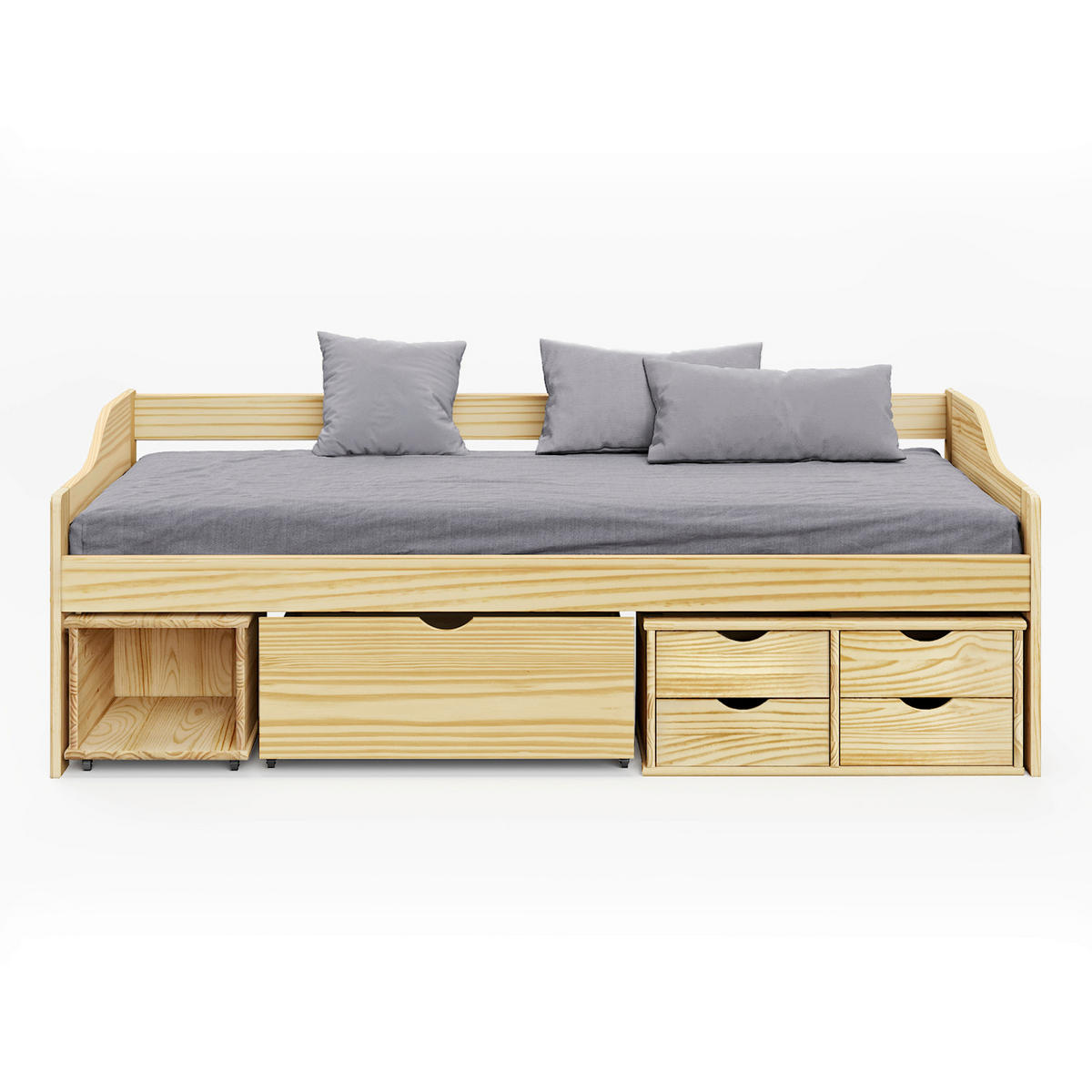 BETT 90/200 cm  in Naturfarben  - Naturfarben, Basics, Holz (90/200cm) - Livetastic