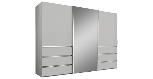 SCHWEBETÜRENSCHRANK 300/236/67 cm 3-türig Weiß  - Chromfarben/Weiß, Design, Glas/Holzwerkstoff (300/236/67cm) - Novel