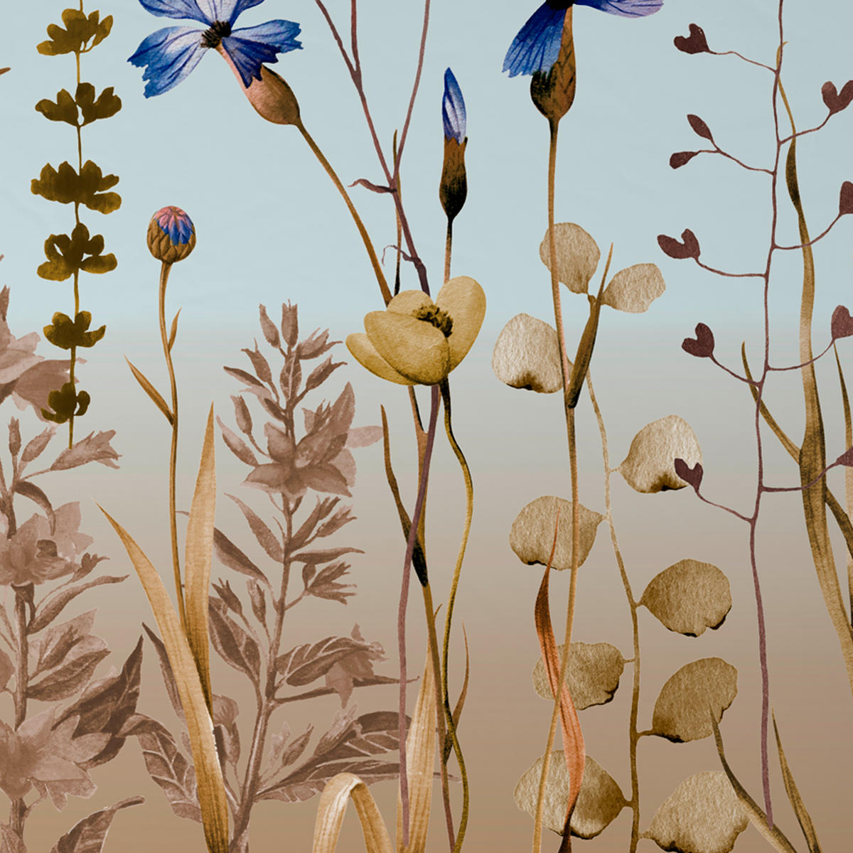 BETTWÄSCHE Satin 155/220 cm  - Blau/Beige, Design, Textil (155/220cm) - Novel