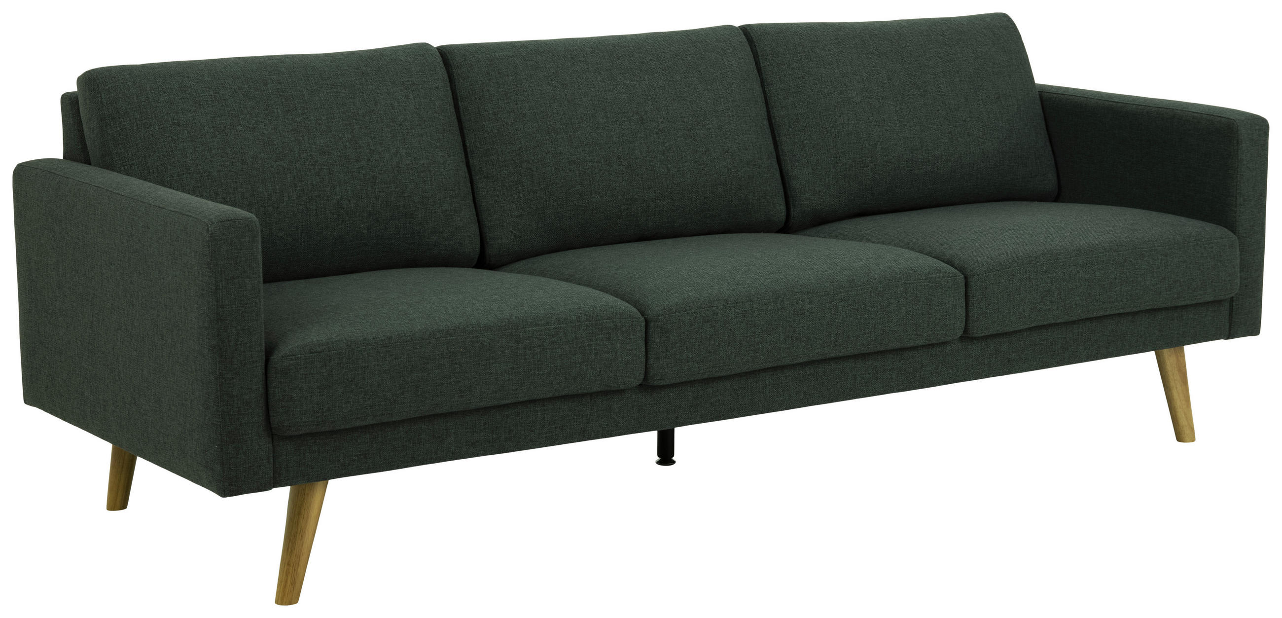 3-SITS SOFFA i textil grön - grön/naturfärgad, Klassisk, trä/textil (221/78/85cm) - Carryhome