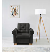 SESSEL in Schwarz  - Buchefarben/Schwarz, Design, Holz/Textil (93/89/82cm) - MID.YOU
