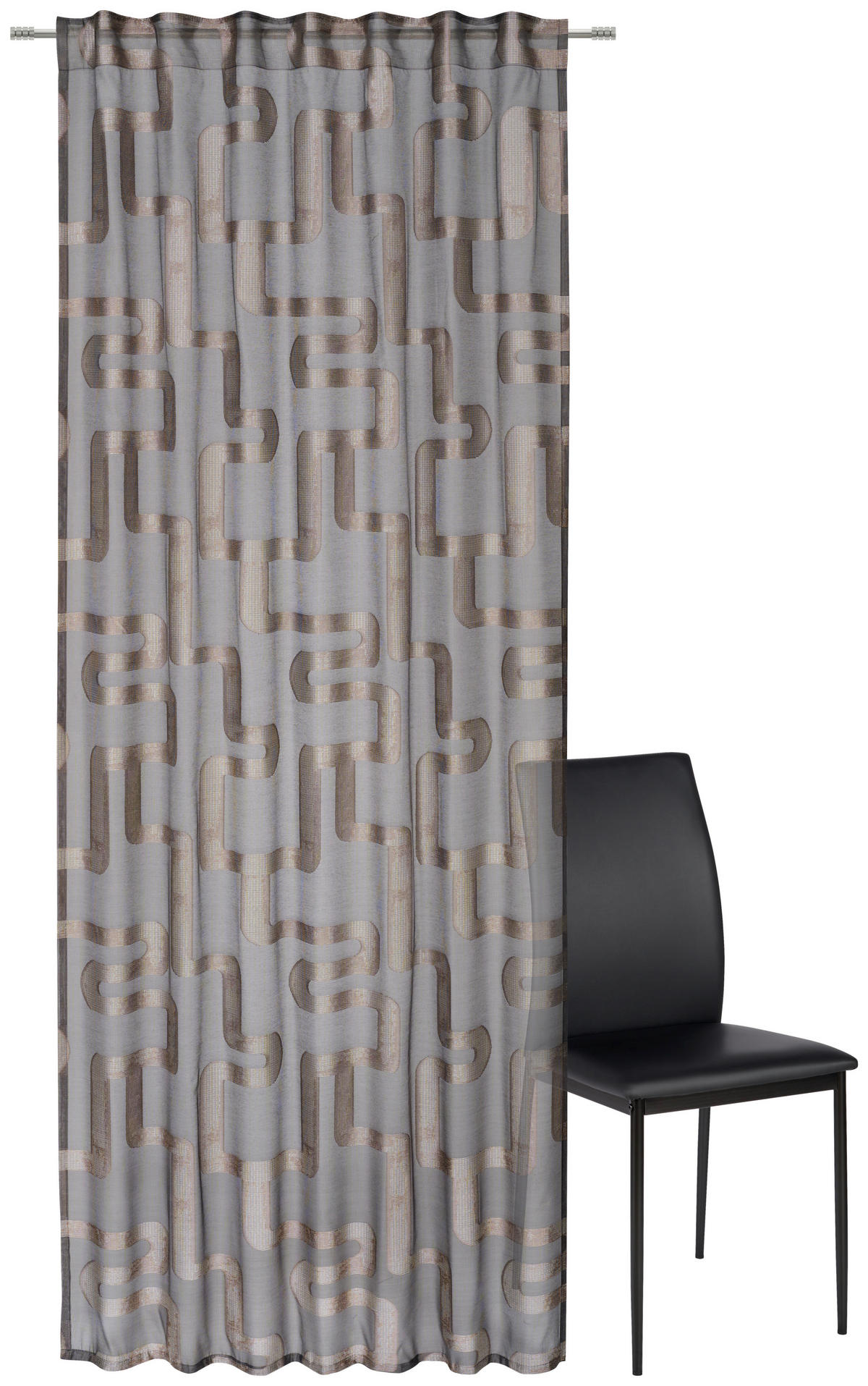 FERTIGVORHANG halbtransparent  - Braun, Design, Textil (140/260cm) - Dieter Knoll