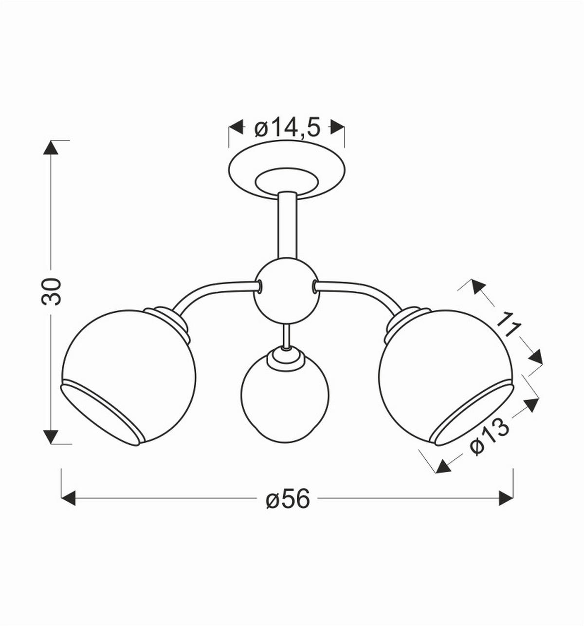 TAKLAMPA Marinen 56/30 cm  - vit/svart, Klassisk, metall (56/30cm)