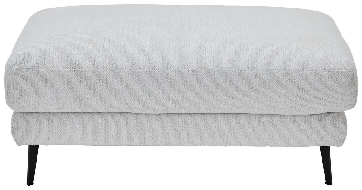 HOCKER Struktur Beige  - Beige/Schwarz, KONVENTIONELL, Textil/Metall (109/47/65cm) - Cantus