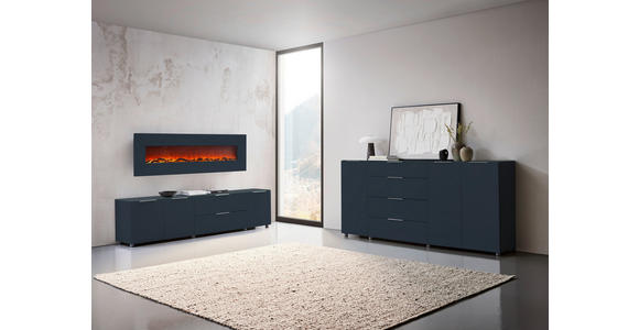 SIDEBOARD in 225/99/40,5 cm - Anthrazit/Alufarben, Design, Glas/Holzwerkstoff (225/99/40,5cm) - Voleo