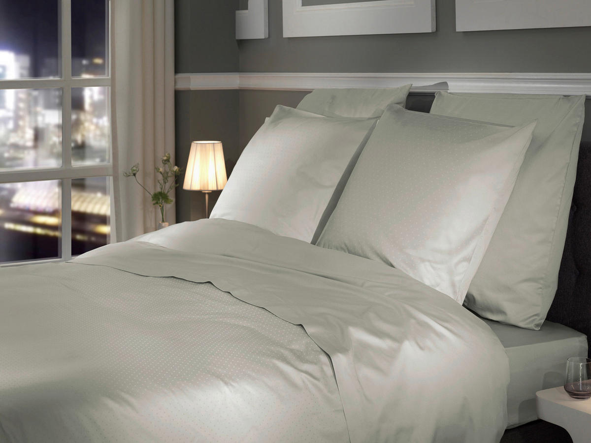 BETTWÄSCHE Punto Makosatin 155/220 cm  - Hellgrau, Basics, Textil (155/220cm)