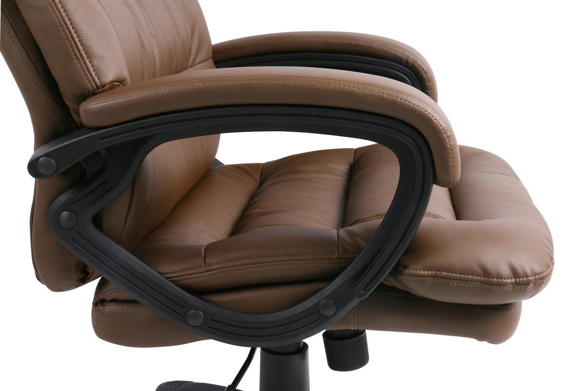CHEFSESSEL Lederlook Braun, Schwarz  - Schwarz/Braun, MODERN, Kunststoff/Textil (67/113-122.5/78cm) - MID.YOU