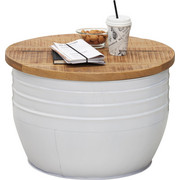 COUCHTISCH in Holz, Metall 58/58/40 cm - Naturfarben/Weiß, Trend, Holz/Metall (58/58/40cm) - Ambia Home
