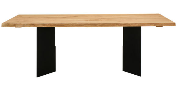 ESSTISCH in Holz 220/100/75 cm  - Eichefarben/Schwarz, ROMANTIK / LANDHAUS, Holz/Metall (220/100/75cm) - Linea Natura