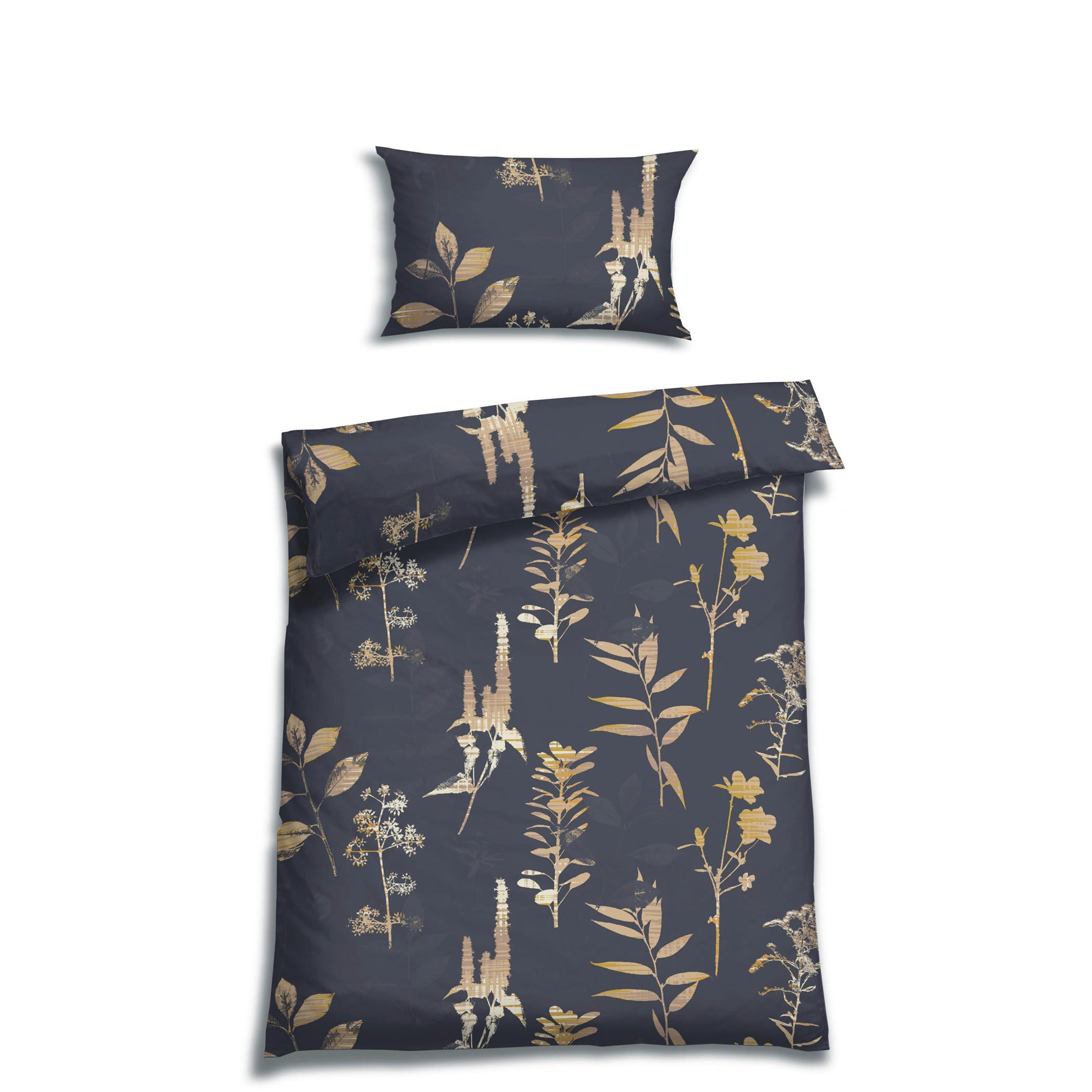 BETTWÄSCHE 2-teilig Satin 135/200 cm  - Dunkelblau, Basics, Textil (135/200cm) - Florella