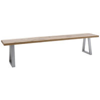 SITZBANK 180/45/40 cm Edelstahlfarben, Wildeiche Wildeiche  - Wildeiche/Edelstahlfarben, ROMANTIK / LANDHAUS, Holz/Metall (180/45/40cm) - Waldwelt