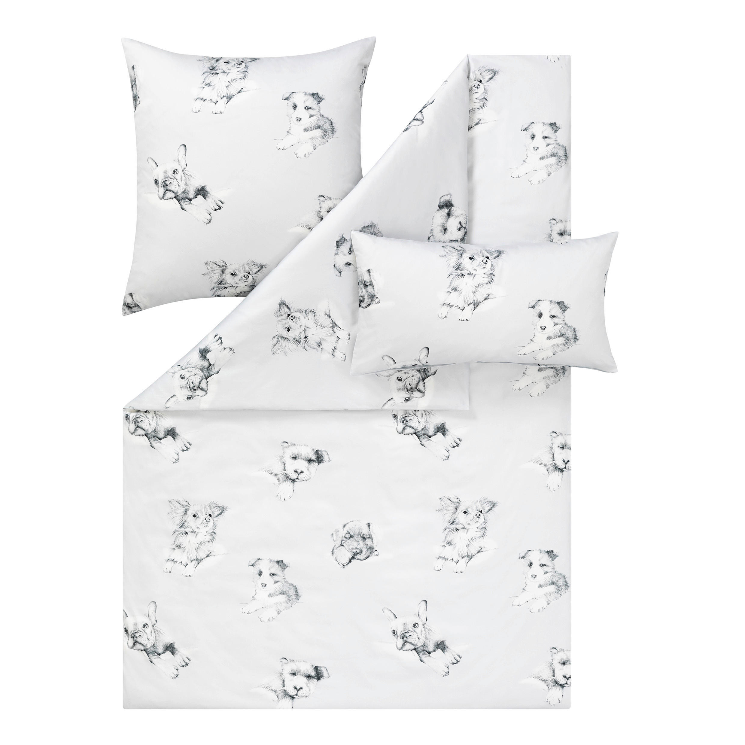 BETTWÄSCHE Atelier Makosatin 155/220 cm  - Silberfarben, Design, Textil (155/220cm) - Estella