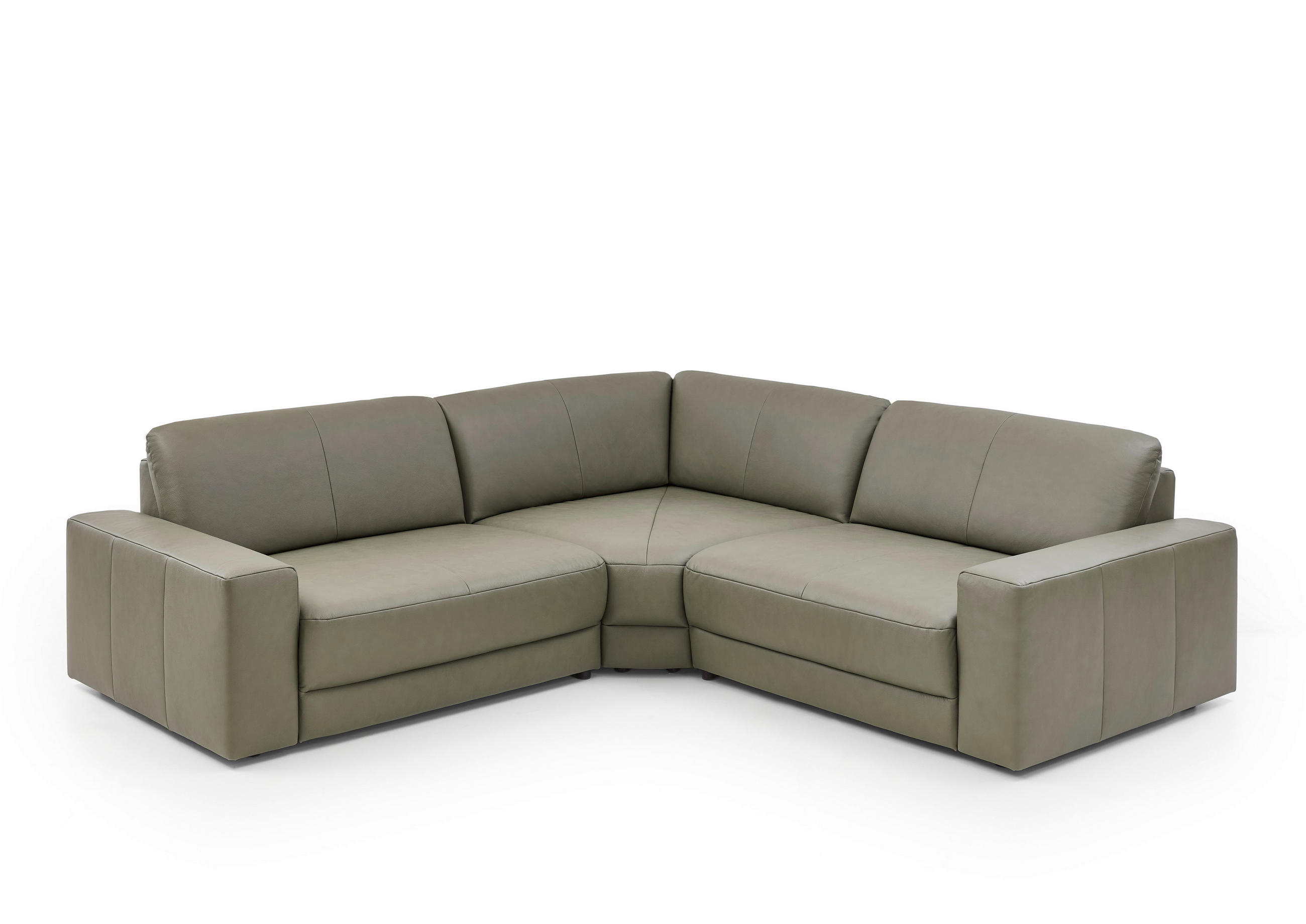 ECKSOFA Niels Andersson Olivgrün Echtleder  - Schwarz/Olivgrün, Design, Leder/Kunststoff (285/285cm) - Niels Andersson