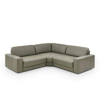 ECKSOFA Niels Andersson Olivgrün Echtleder  - Schwarz/Olivgrün, Design, Leder/Kunststoff (285/285cm) - Niels Andersson