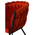 ARMLEHNSTUHL in Aluminium Velours - Schwarz/Orange, LIFESTYLE, Textil/Metall (60/78/55cm) - Landscape