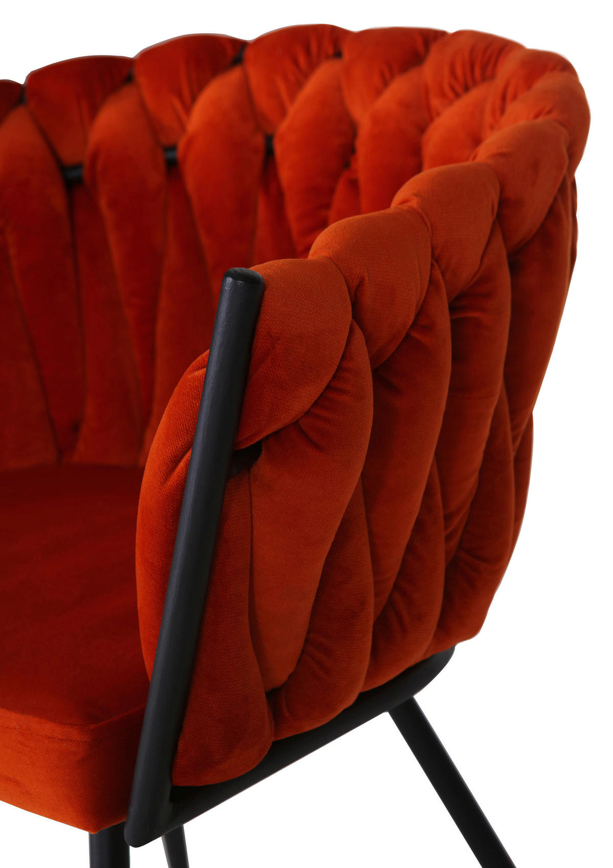 ARMLEHNSTUHL  in Aluminium Velours  - Schwarz/Orange, LIFESTYLE, Textil/Metall (60/78/55cm) - Landscape