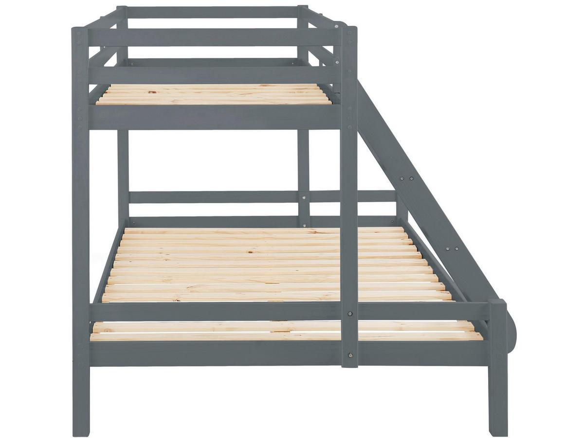 ETAGENBETT 140/200 cm,  in Grau, Lattenrost  - Grau, MODERN, Holz (140/200cm) - MID.YOU