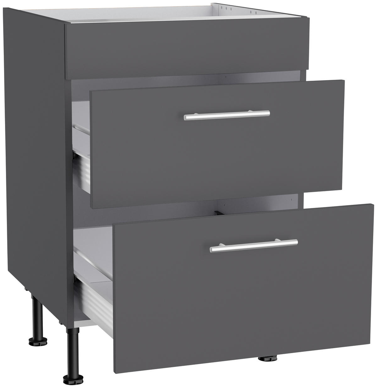 ECKKÜCHE 270/200 cm  in Anthrazit  - Edelstahlfarben/Eichefarben, Basics, Holzwerkstoff/Metall (270/200cm) - Optifit