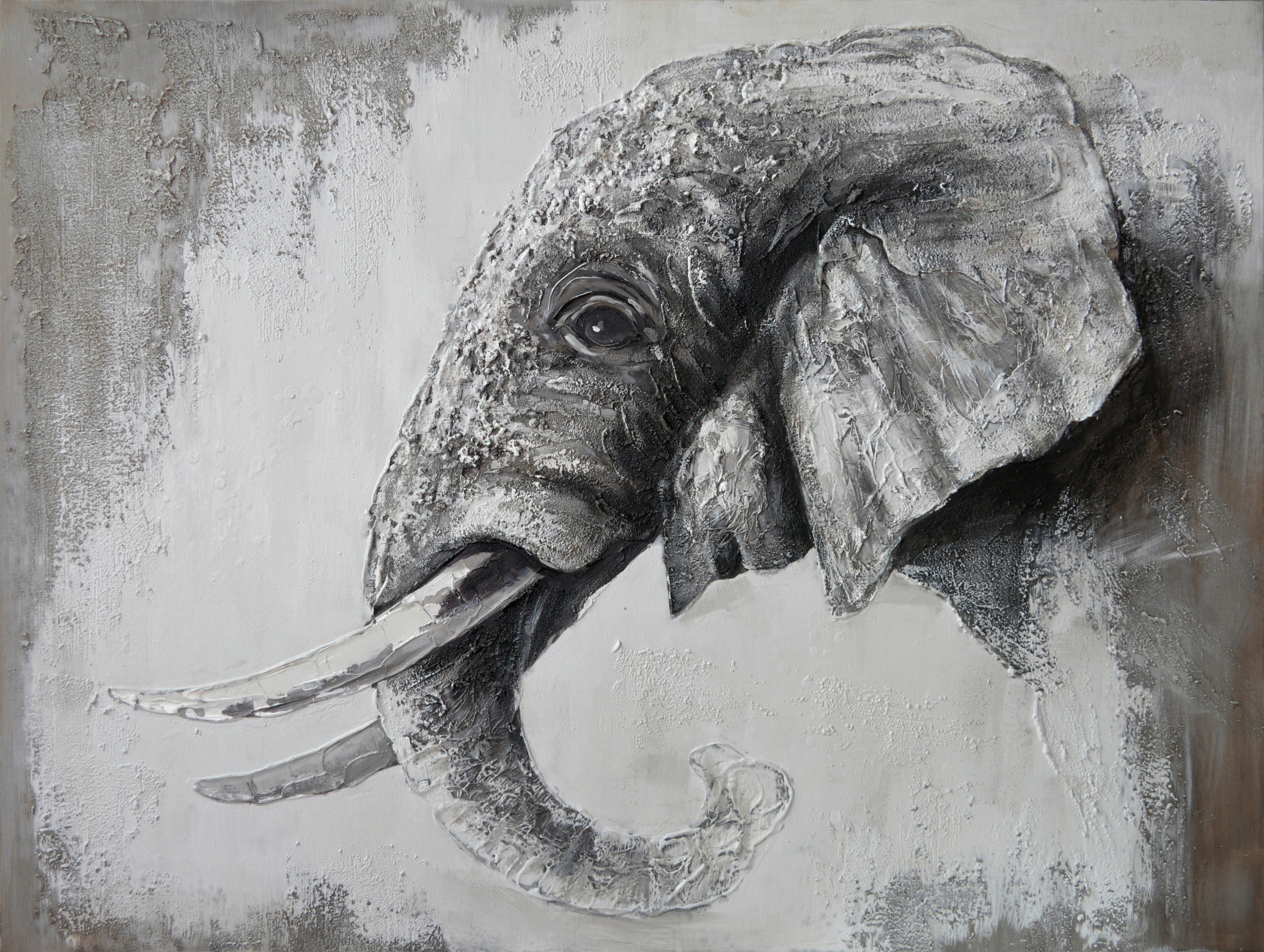 ÖLGEMÄLDE Tiere 120/90 cm  - Braun/Naturfarben, LIFESTYLE, Holz/Kunststoff (120/90cm) - Monee