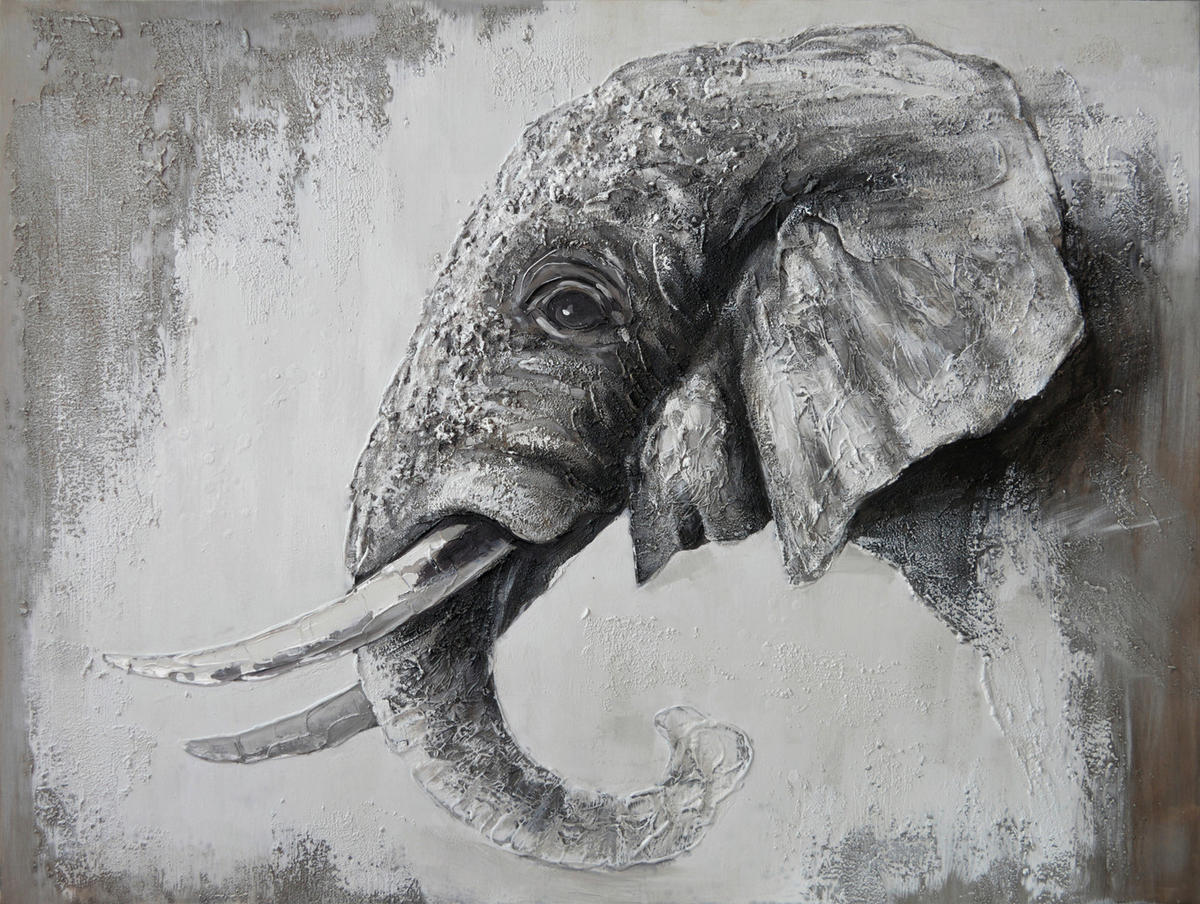 ÖLGEMÄLDE Tiere 120/90 cm  - Braun/Naturfarben, LIFESTYLE, Holz/Kunststoff (120/90cm) - Monee