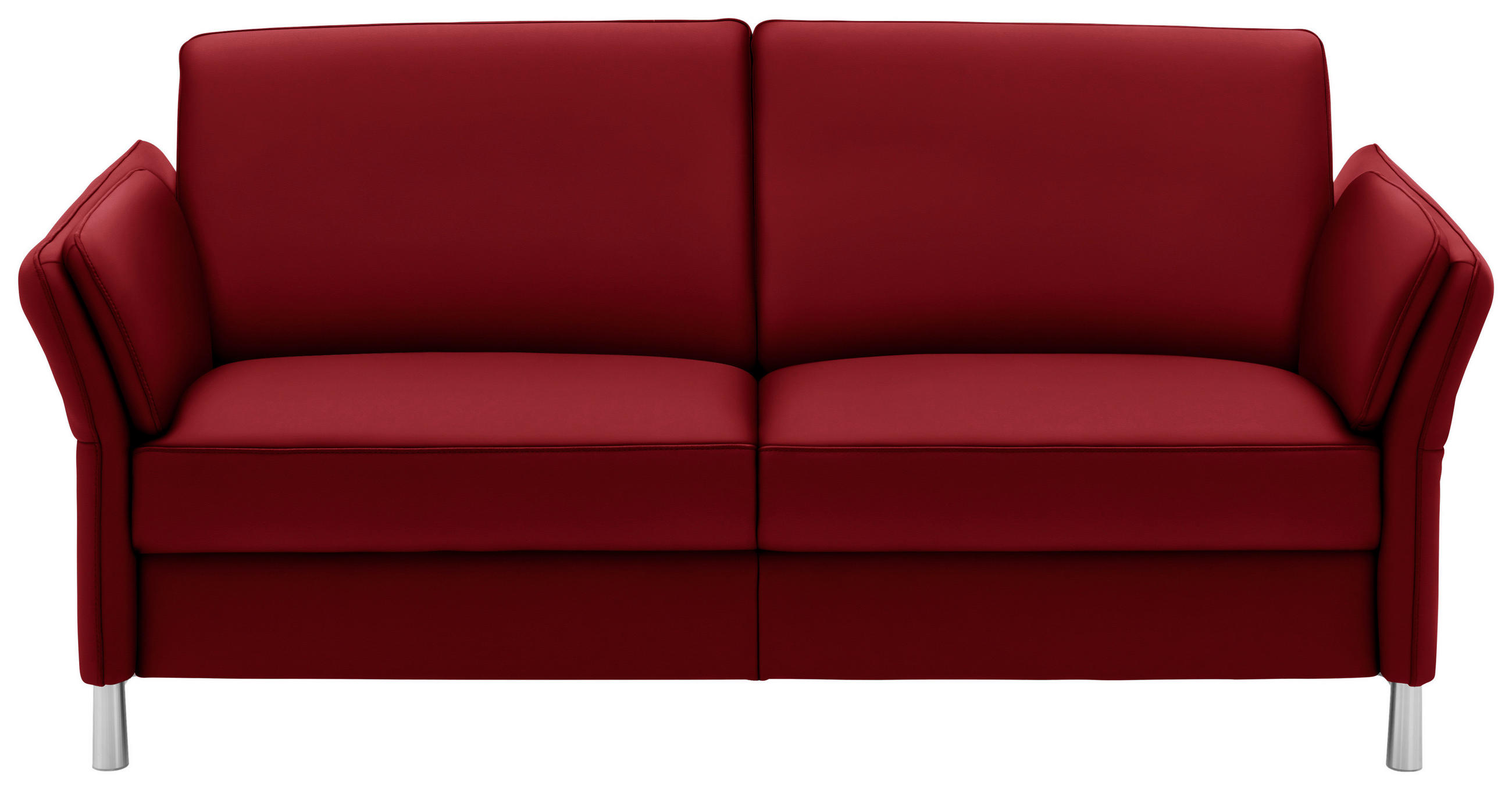 3-SITZER-SOFA  in Echtleder Rot  - Rot/Alufarben, Design, Leder/Metall (190/82/99cm) - Dieter Knoll