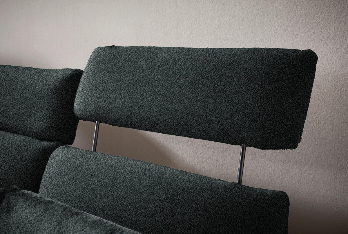ECKSOFA in Flachgewebe Anthrazit  - Anthrazit/Schwarz, Design, Textil/Metall (152/259cm) - Dieter Knoll