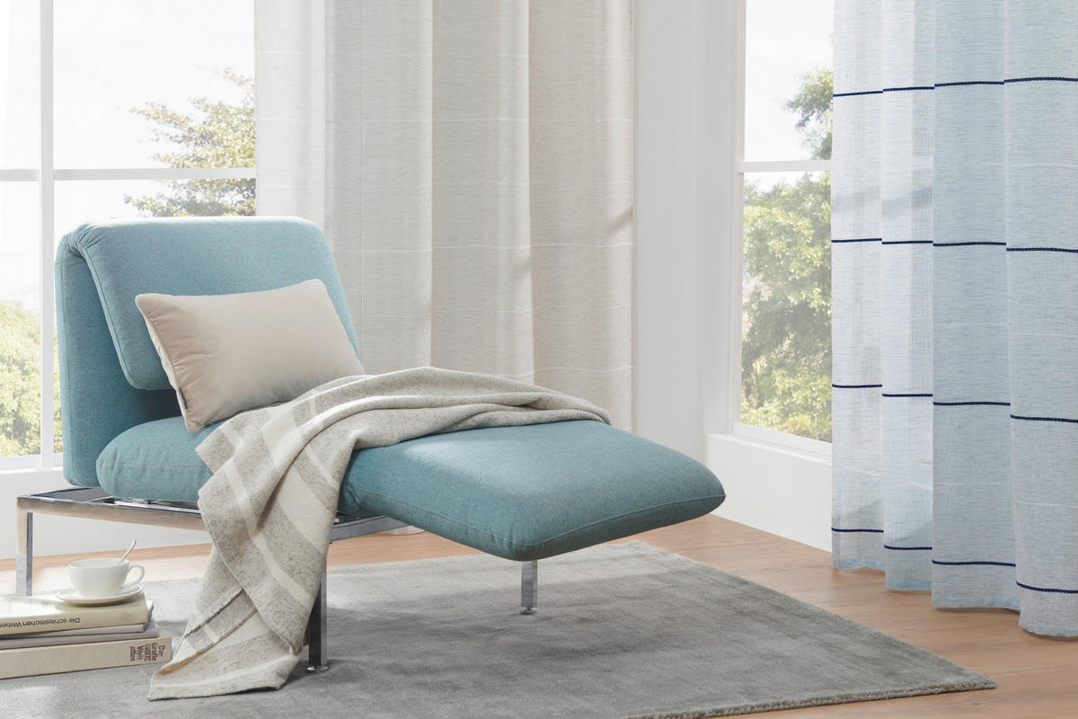 FERTIGVORHANG halbtransparent  - Blau, Design, Textil (140/245cm) - Esposa
